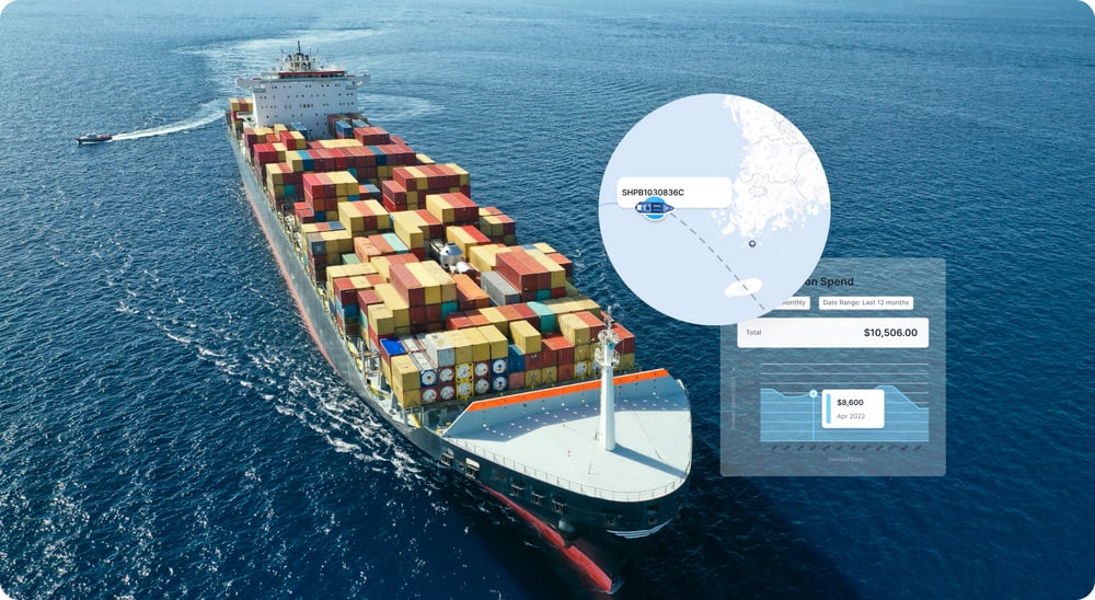 Container ship at sea