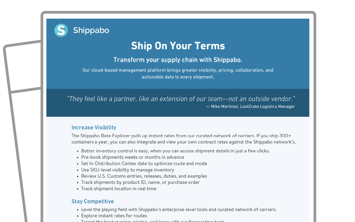 One Pager icon How to Ship On Your Terms