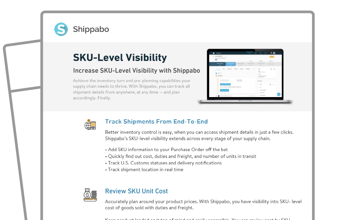 One Sheet icon SKU Visibility